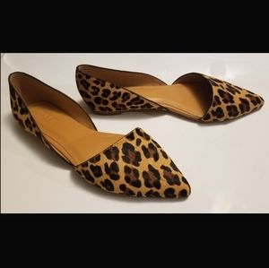 Zoe leopard calf hair d'Orsay flats